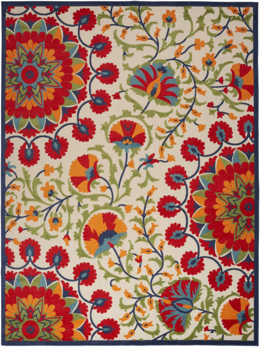 10' X 14' Red Floral Power Loom Area Rug - herplace.store