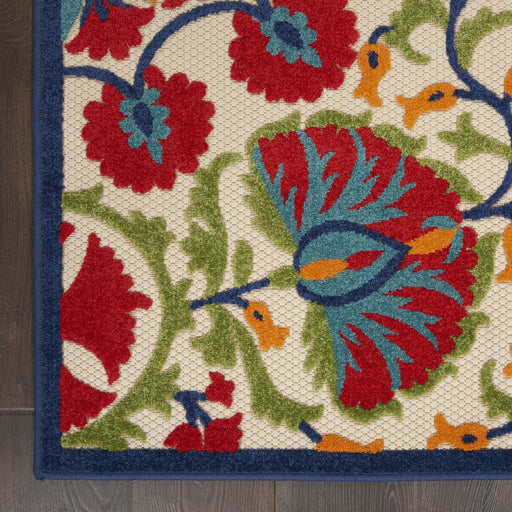 10' X 14' Red Floral Power Loom Area Rug - herplace.store