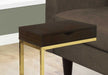 10.25" X 15.75" X 24.5" Cappuccino Finish And Gold Laminated Drawer Accent Table - herplace.store