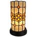 11" Brown and Beige Mosaic Tile Stained Glass Accent Lamp - herplace.store