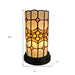 11" Brown and Beige Mosaic Tile Stained Glass Accent Lamp - herplace.store