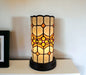 11" Brown and Beige Mosaic Tile Stained Glass Accent Lamp - herplace.store