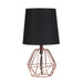 11" Copper Bedside Table Lamp With Black Empire Shade - herplace.store