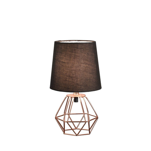 11" Copper Bedside Table Lamp With Black Empire Shade - herplace.store