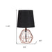 11" Copper Bedside Table Lamp With Black Empire Shade - herplace.store