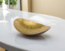 11" Gold and Bronze Aluminum Oval Centerpiece Bowl - herplace.store