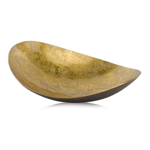 11" Gold and Bronze Aluminum Oval Centerpiece Bowl - herplace.store