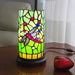 11" Green and Pink Dragonfly Stained Glass Accent Lamp - herplace.store