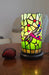 11" Green and Pink Dragonfly Stained Glass Accent Lamp - herplace.store