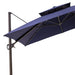 11' Navy Blue Polyester Round Tilt Cantilever Patio Umbrella With Stand - herplace.store