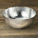 11" Silver Steel Modern Hammered Cut Bowl - herplace.store