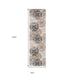 11' Tan Gray And Black Floral Medallion Stain Resistant Runner Rug - herplace.store