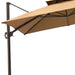 11' Tan Polyester Round Tilt Cantilever Patio Umbrella With Stand - herplace.store