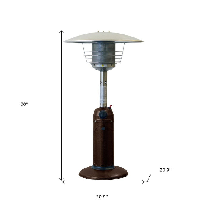 11000 BTU Bronze Steel Propane Cylindrical Pole Tabletop Patio Heater - herplace.store