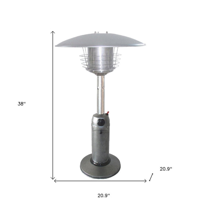 11000 BTU Silver Steel Propane Cylindrical Pole Tabletop Patio Heater - herplace.store