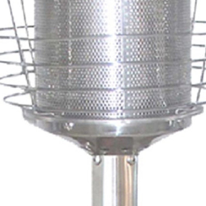 11000 BTU Silver Steel Propane Cylindrical Pole Tabletop Patio Heater - herplace.store