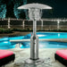 11000 BTU Silver Steel Propane Cylindrical Pole Tabletop Patio Heater - herplace.store