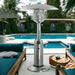 11000 BTU Silver Steel Propane Cylindrical Pole Tabletop Patio Heater - herplace.store