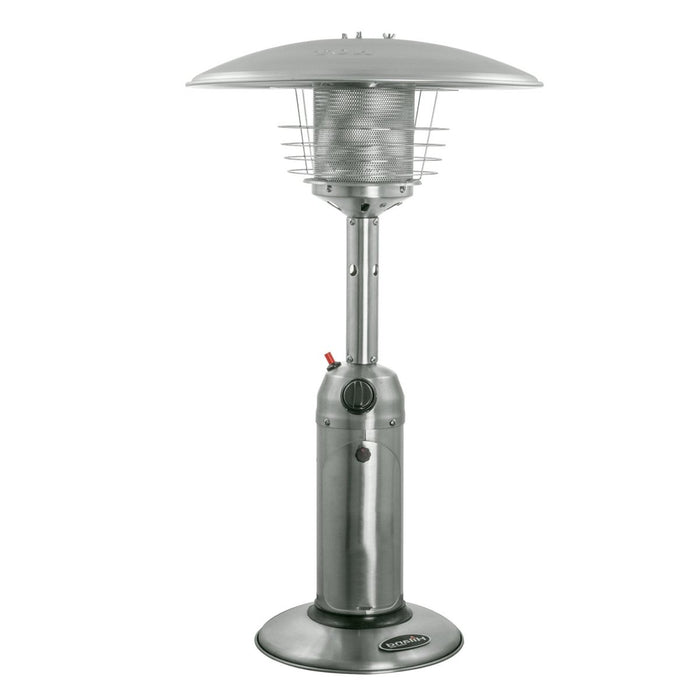 11000 BTU Silver Steel Propane Cylindrical Pole Tabletop Patio Heater - herplace.store