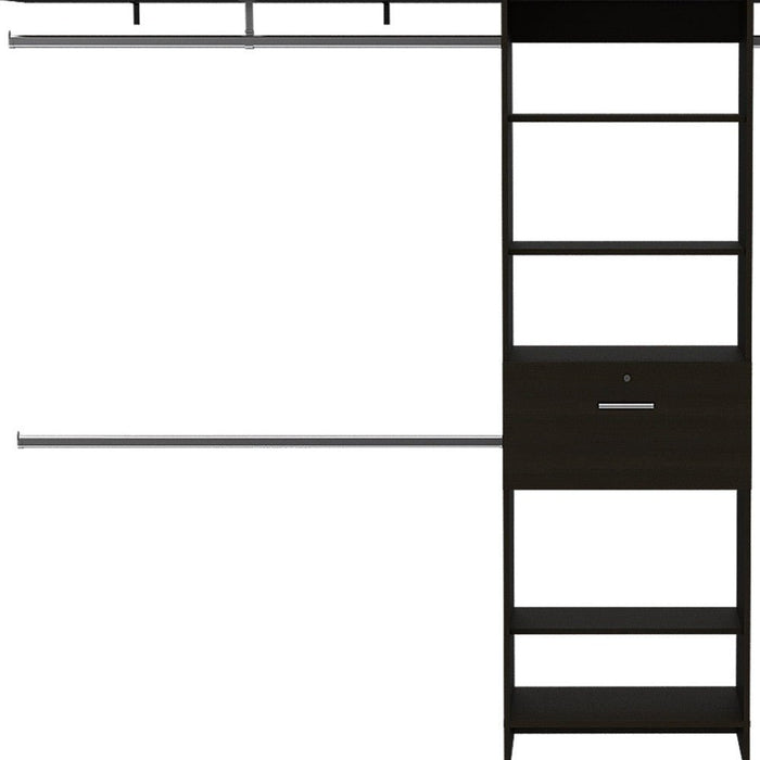 118" Black Manufactured Wood Organizer - herplace.store