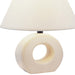 12" Beige Ceramic Bedside Table Lamp With White Empire Shade - herplace.store