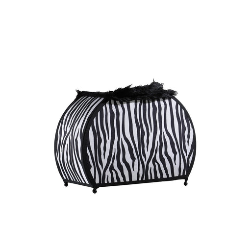 12" Black And White Funky Zebra Pattern Novelty Table Lamp - herplace.store