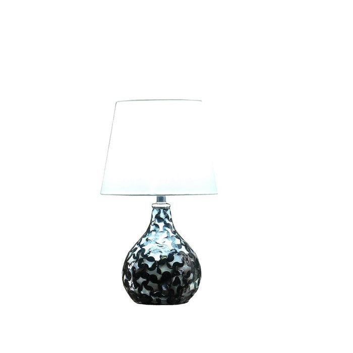 12" Black Table Lamp With White Globe Shade - herplace.store