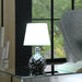 12" Black Table Lamp With White Globe Shade - herplace.store