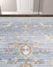 12' Blue and Ivory Oriental Power Loom Distressed Runner Rug - herplace.store