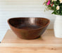 12" Brown Mod Curve Edge Wood Low Salad Bowl - herplace.store