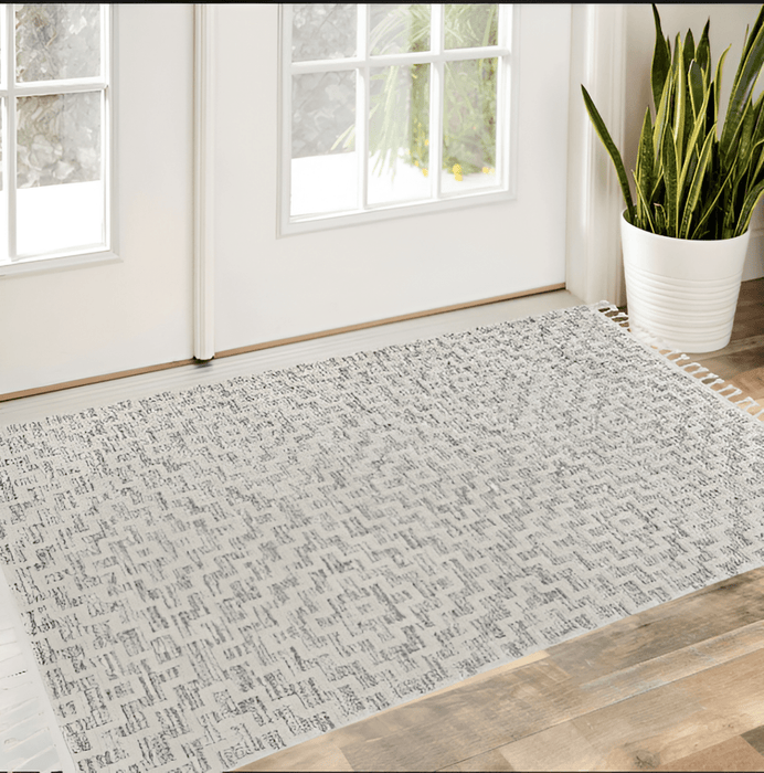 12' X 15' Gray and Ivory Geometric Area Rug - herplace.store