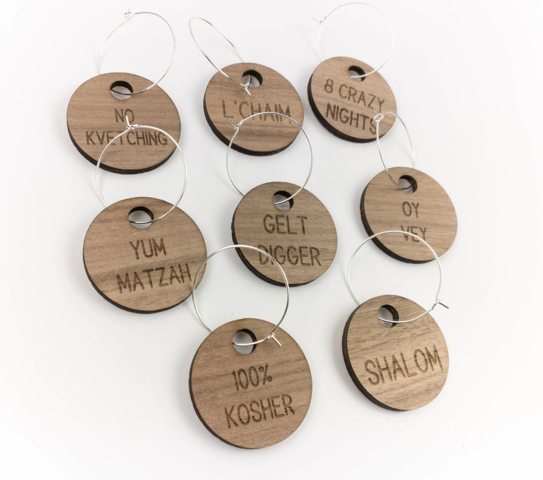 funny jewish wine charms