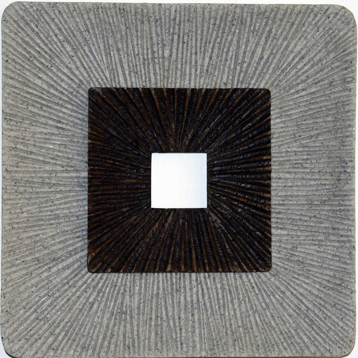 Brown & Gray Square Ribbed Minimalistic Wall Art