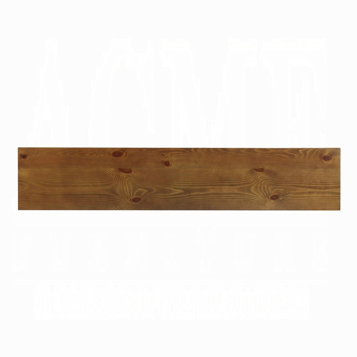 60" Brown Solid Wood Floor Shelf Console Table