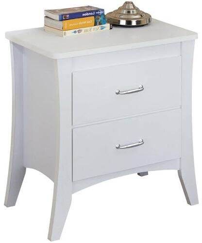 24" Brown Two Drawers Nightstand