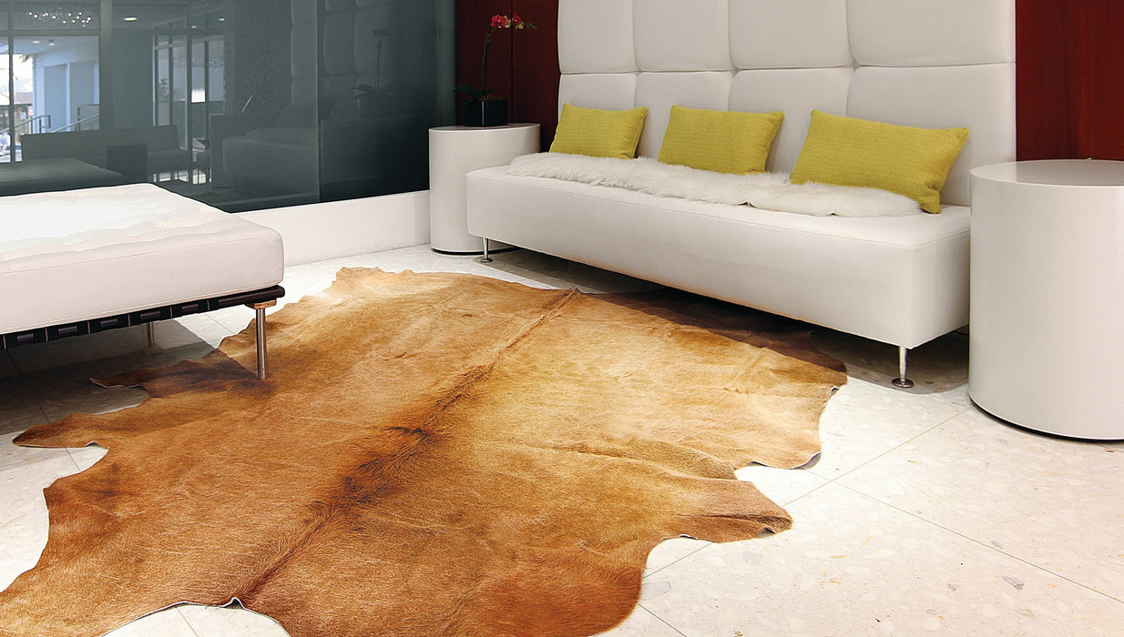 6' X 7' Natural Cowhide Area Rug