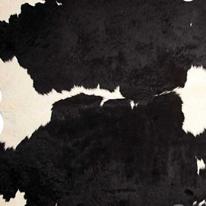 6' X 7' Black Cowhide Handmade Area Rug