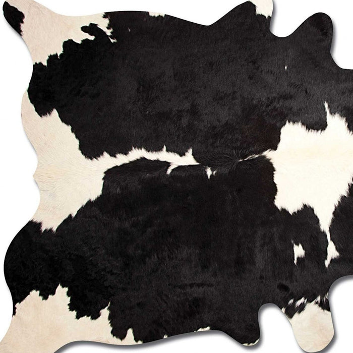 6' X 7' Black Cowhide Handmade Area Rug