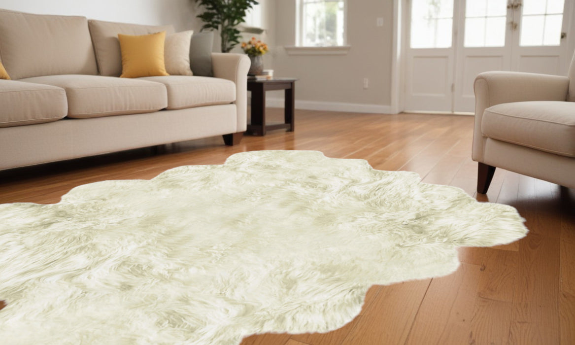 6' X 8' Natural New Zealand Sheepskin Area Rug