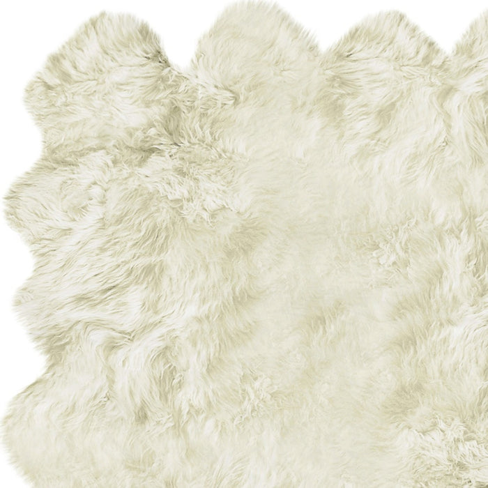 6' X 8' Natural New Zealand Sheepskin Area Rug