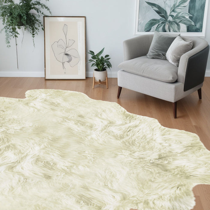 6' X 6' Natural Sheepskin Non Skid Area Rug