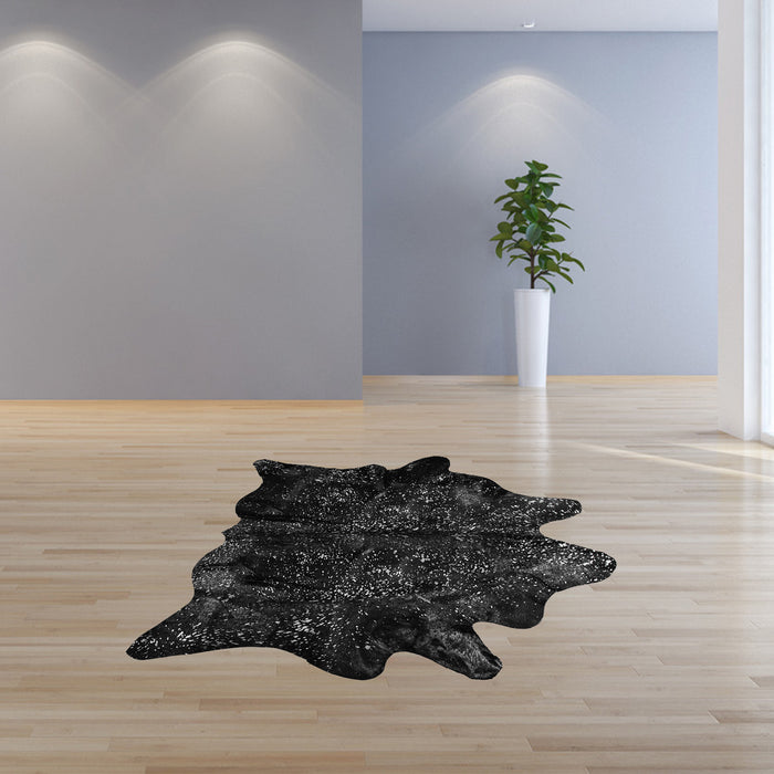 72" X 84" Gray And Silver Cowhide - Area Rug