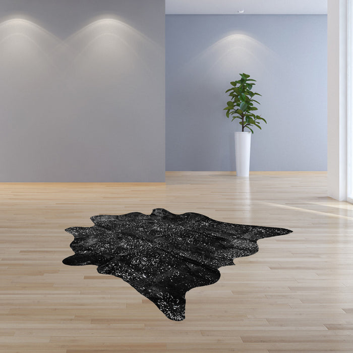 72" X 84" Gray And Silver Cowhide - Area Rug