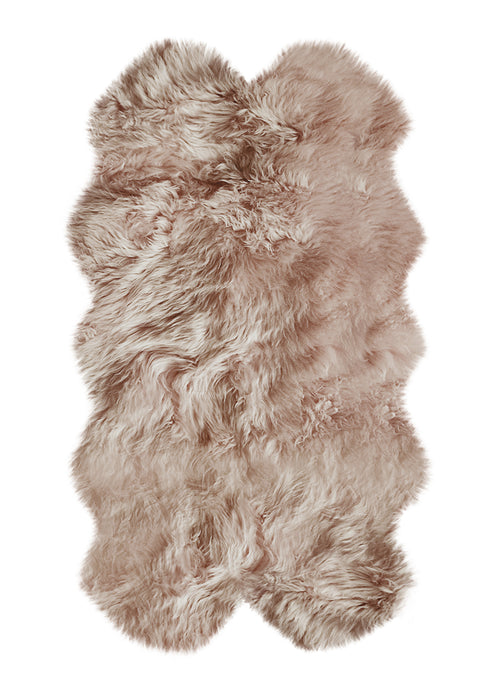 4' X 6'  Rose Pink Natural Sheepskin Area Rug