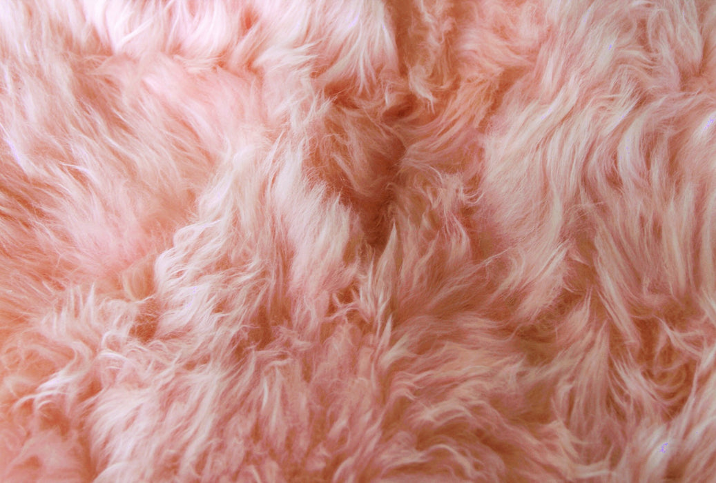 4' X 6'  Rose Pink Natural Sheepskin Area Rug