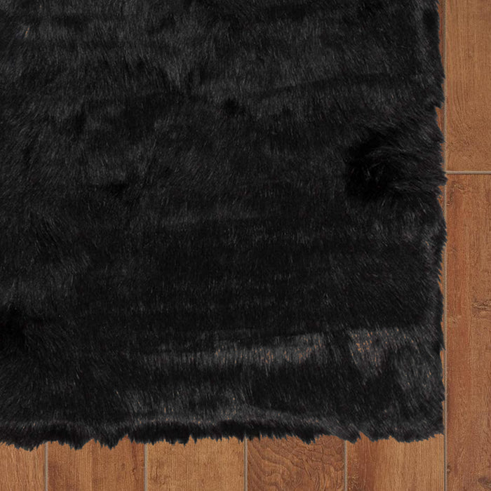 3' X 5' Gray Faux Fur Shag Area Rug