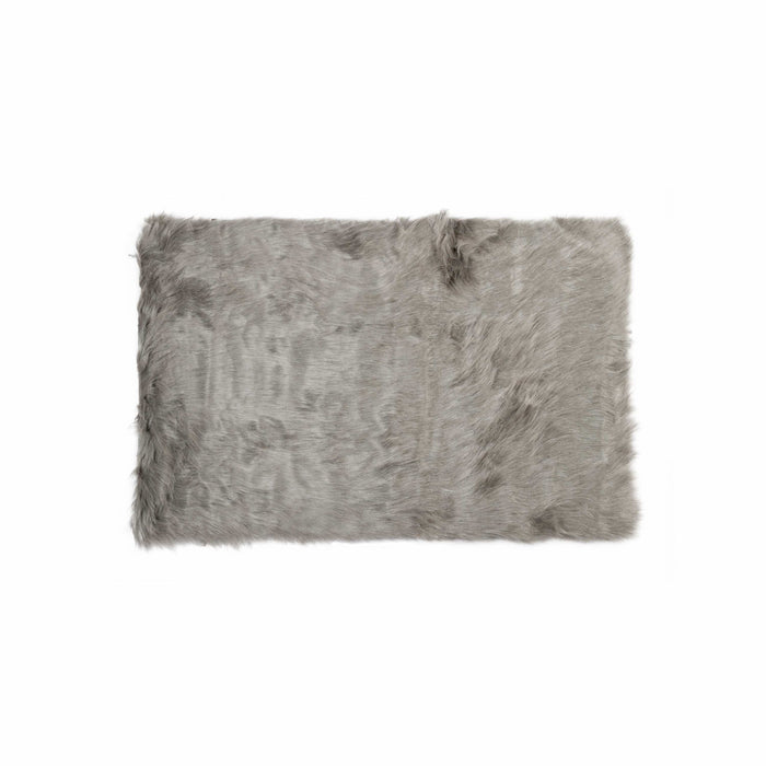 3' X 5' Gray Faux Fur Shag Area Rug