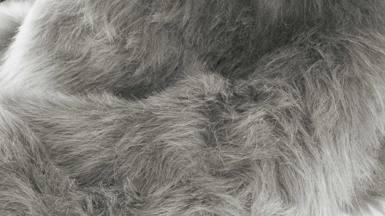 3' X 5' Gray Faux Fur Shag Area Rug