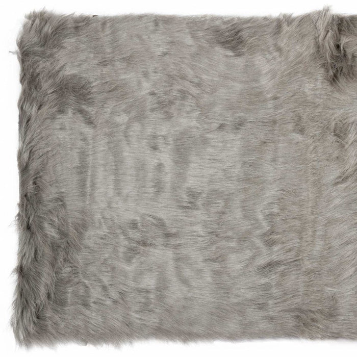 3' X 5' Gray Faux Fur Shag Area Rug