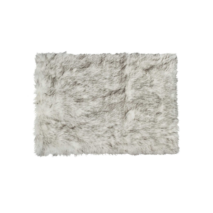 3' X 5' Gray Faux Fur Area Rug